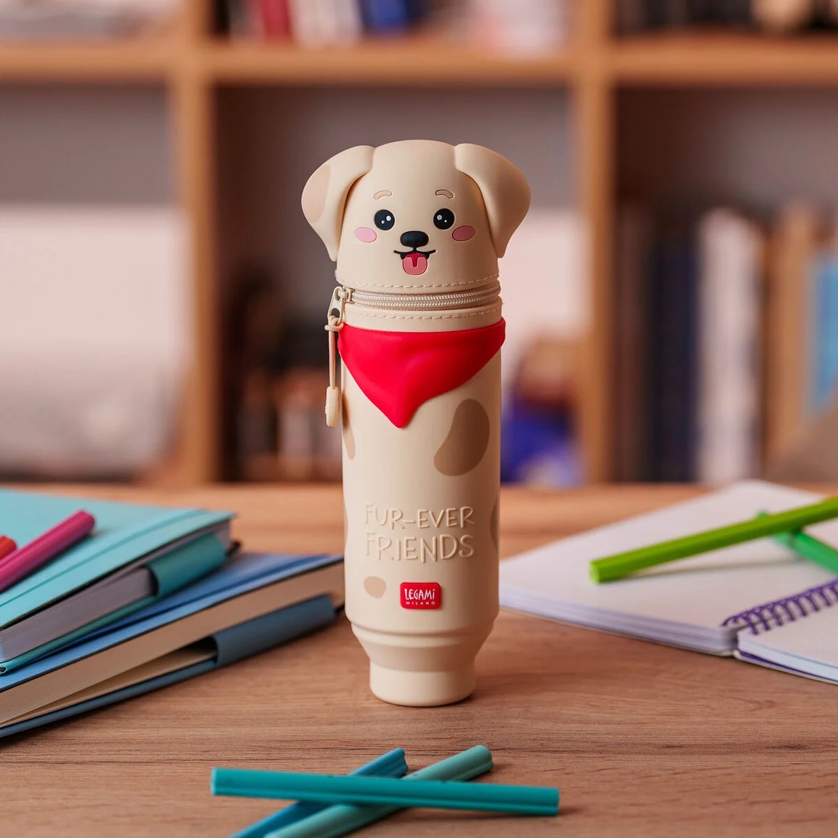 Legami 2-in-1-Federmäppchen aus Silikon - Kawaii Golden
