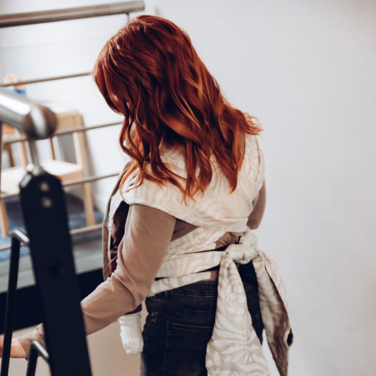 LELIBA Tai Babytrage mit Polster Leaf Bungi Leinen LELIBA Tai Babytrage mit Polster Leaf Bungi Leinen