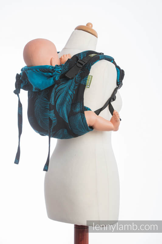 Lenny Lamb Onbuhimo Standard - Feathers türkis & schwarz