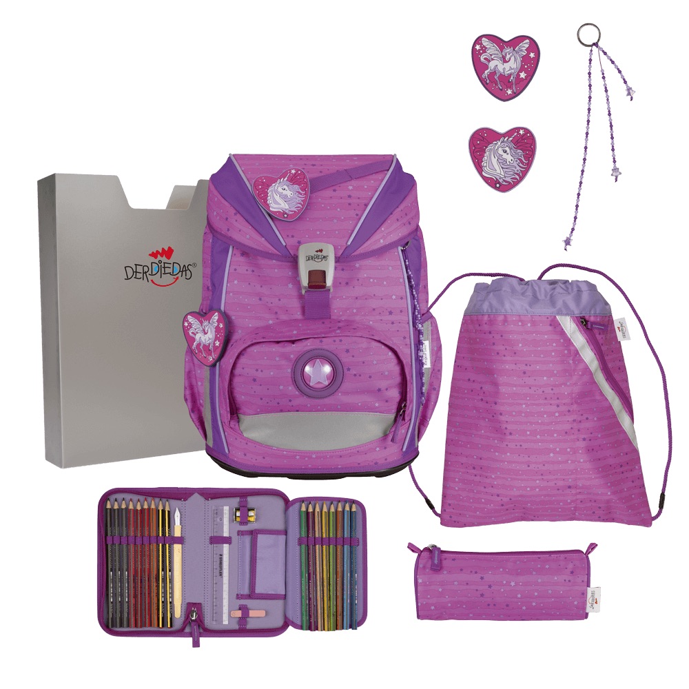 Der Die Das Schulranzen-Set Ergoflex Light 2025/2026 5 tlg. Purple Unicorn Der Die Das Schulranzen-Set Ergoflex Light 2025/2026 5 tlg. Purple Unicorn