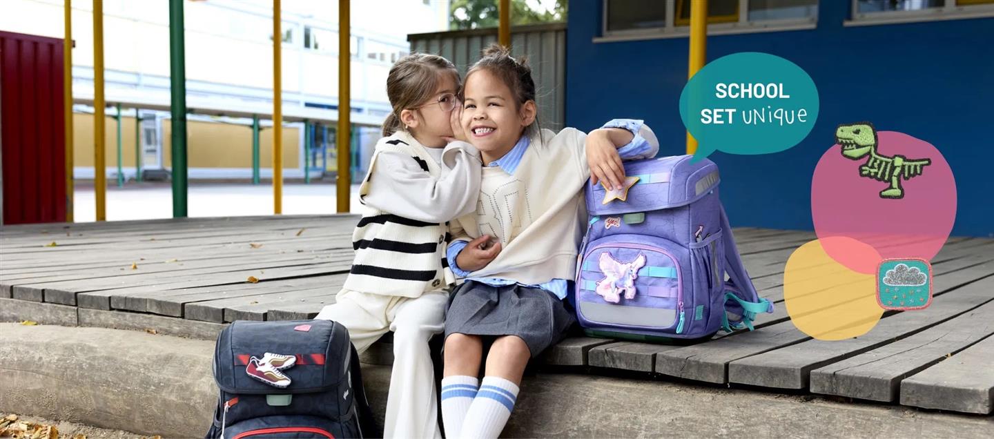 Lässig Schulranzen-Set Unique Light 2026 Wolken Lila