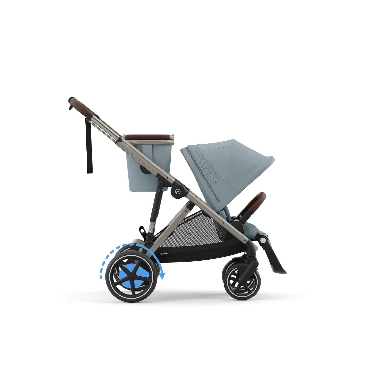 Cybex e-Gazelle S Kinderwagen Stormy Blue (Taupe Frame)