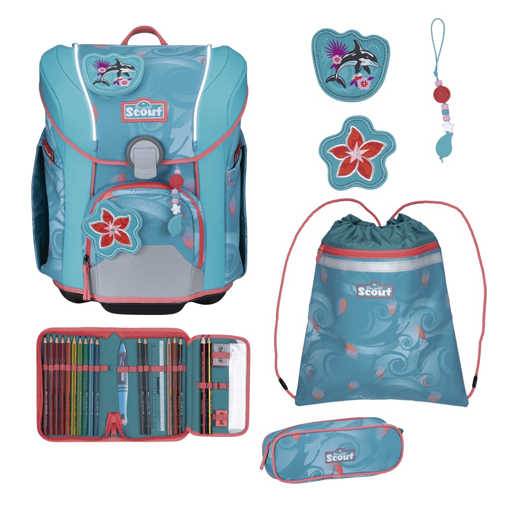 Scout Micro Schulranzen-Set 4-tlg. Safety Light Aloha