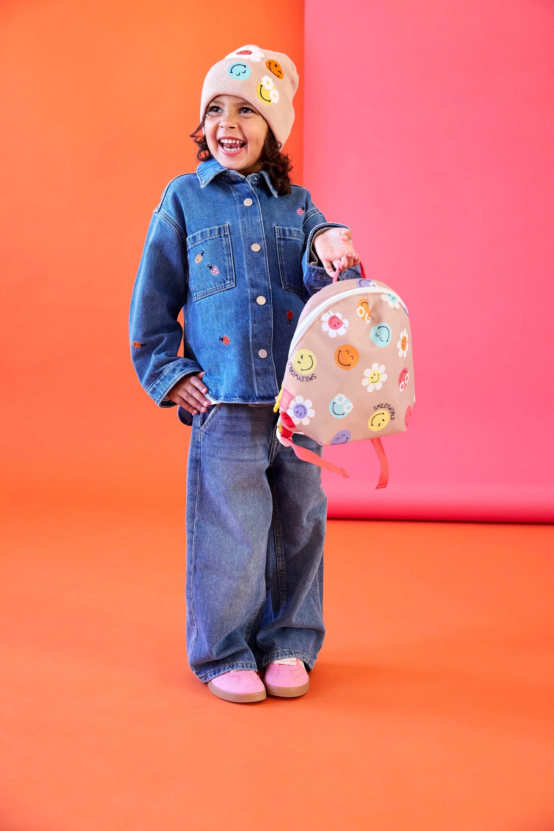 Lässig Mütze V-MASTER Beanie GOTS SmileyWorld® dusty rose 48-52