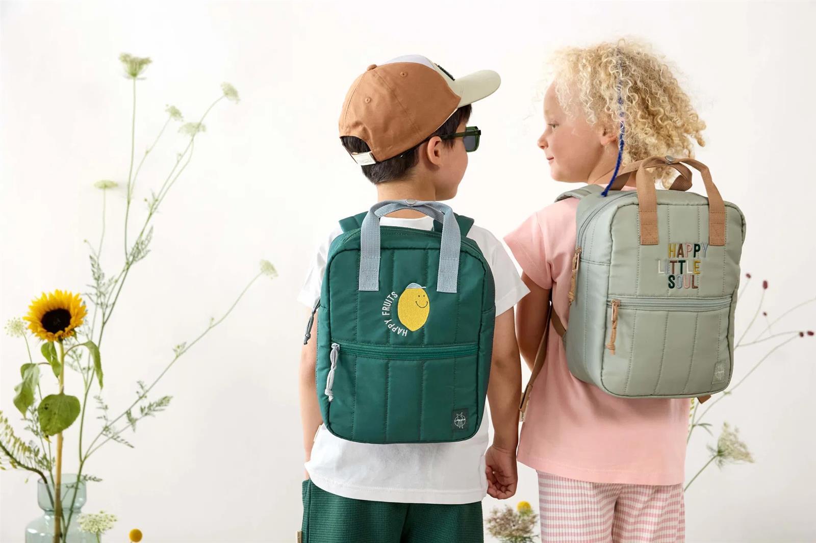 Lässig Mini Kindergartenrucksack Square im Little Gang Lemon Dark Green