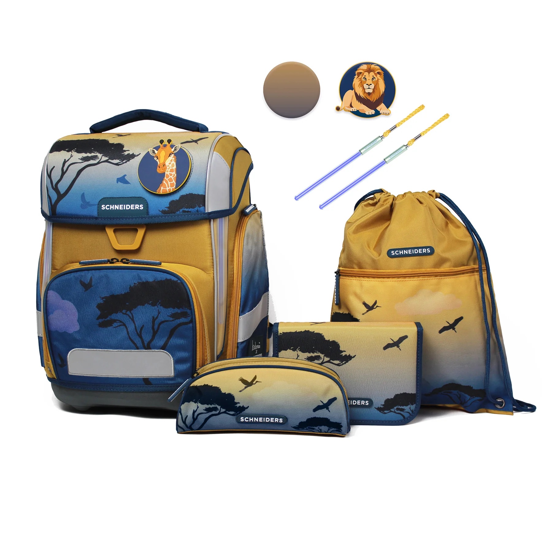 Schneiders Ergolite Schulranzen-Set 9-tlg Isabeau Kleinemeier Schneiders Ergolite Schulranzen-Set 9-tlg Isabeau Kleinemeier Sunset Explorer (Ocker)