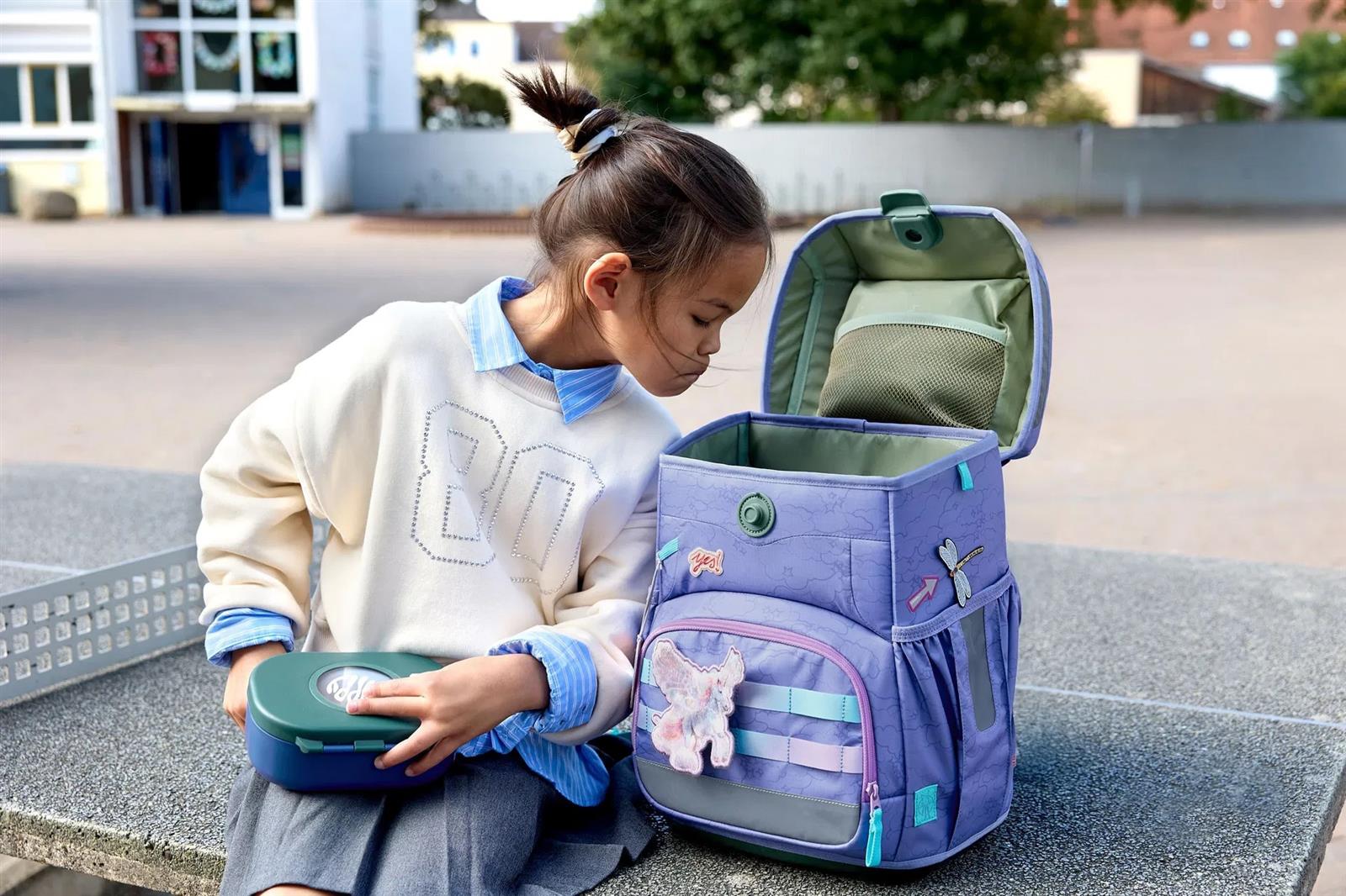 Lässig Schulranzen-Set Unique Light 2026 Wolken Lila