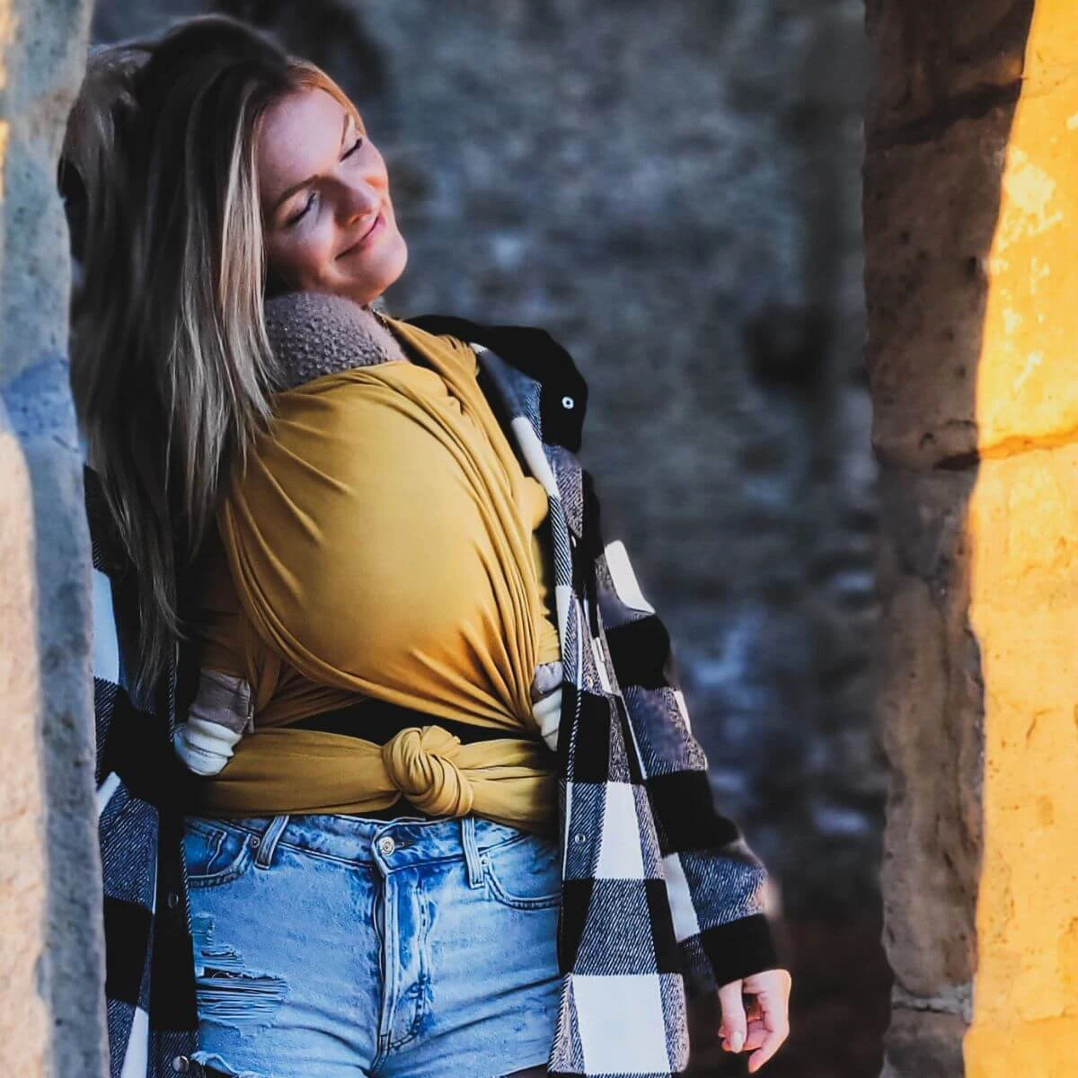 Hoppediz Tragetuch elastisch Curry Hoppediz Tragetuch elastisch Curry