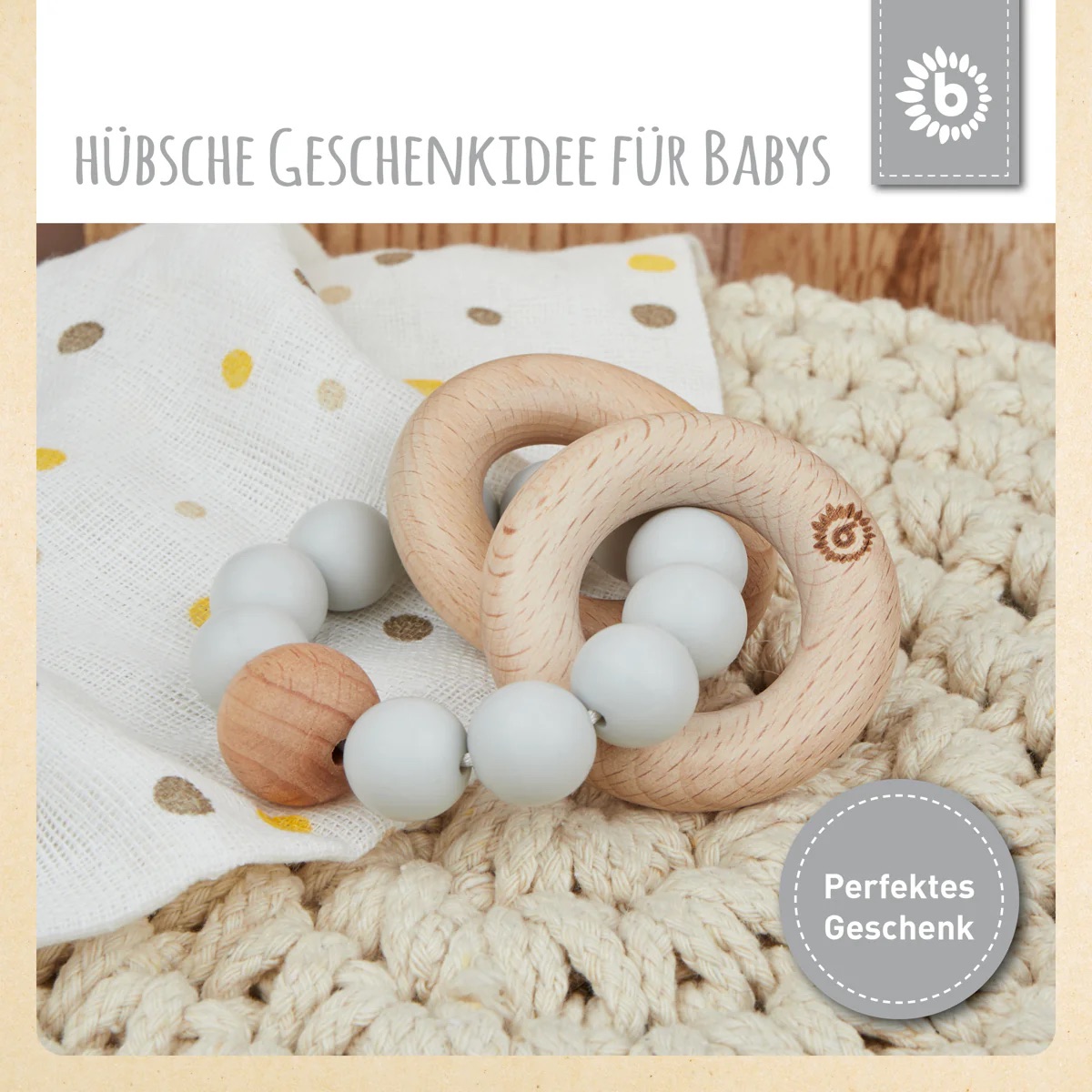 bieco Beißer mit Silikonkette silber bieco Beißer mit Silikonkette silber