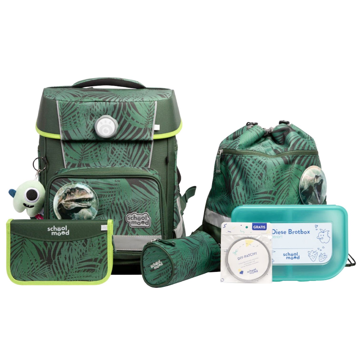 School-Mood Champion Maxx Pro 7-tlg. Schulranzenset Daniel (Dinosaurier)