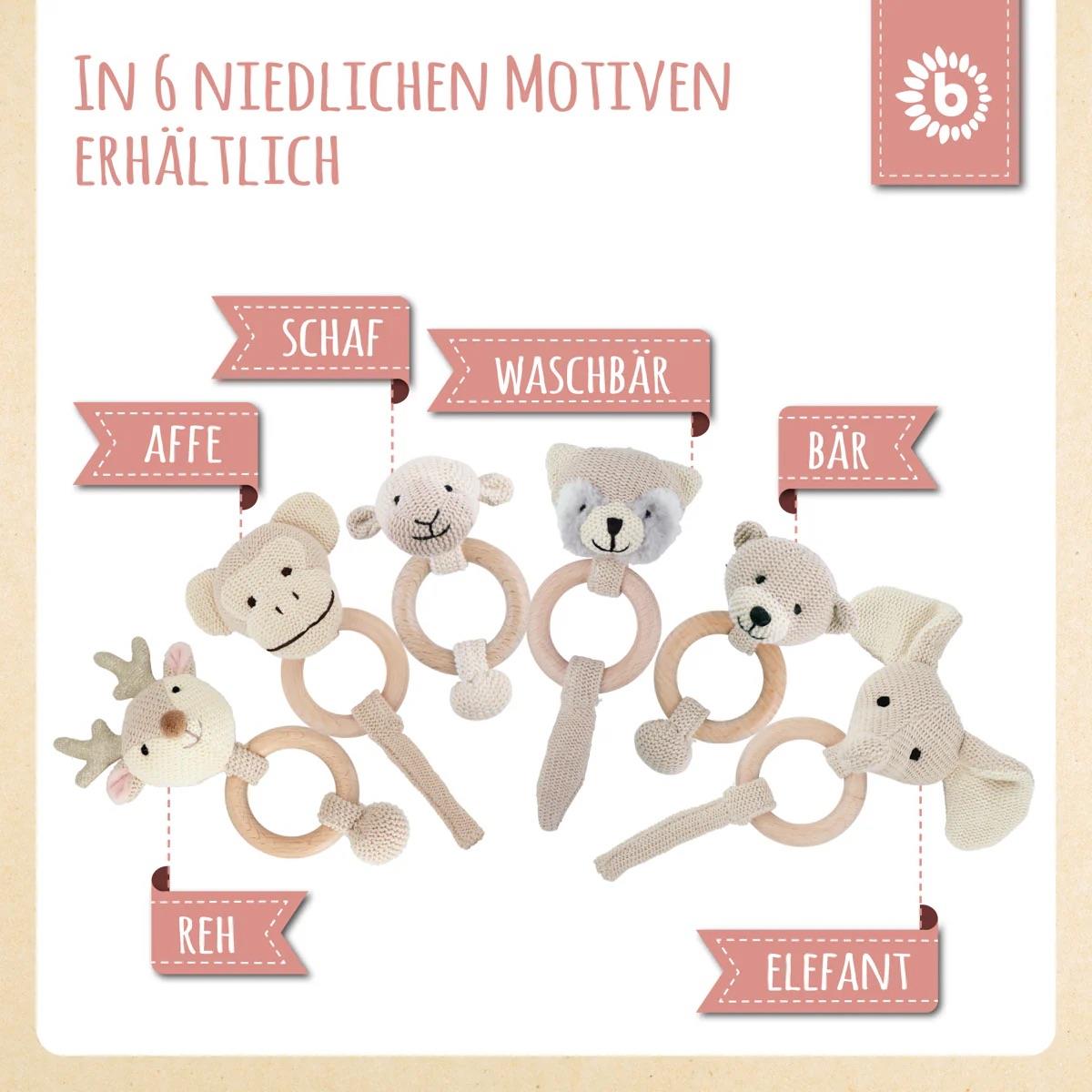 bieco Spielwaren Greifling Reh Lia mit Rassel