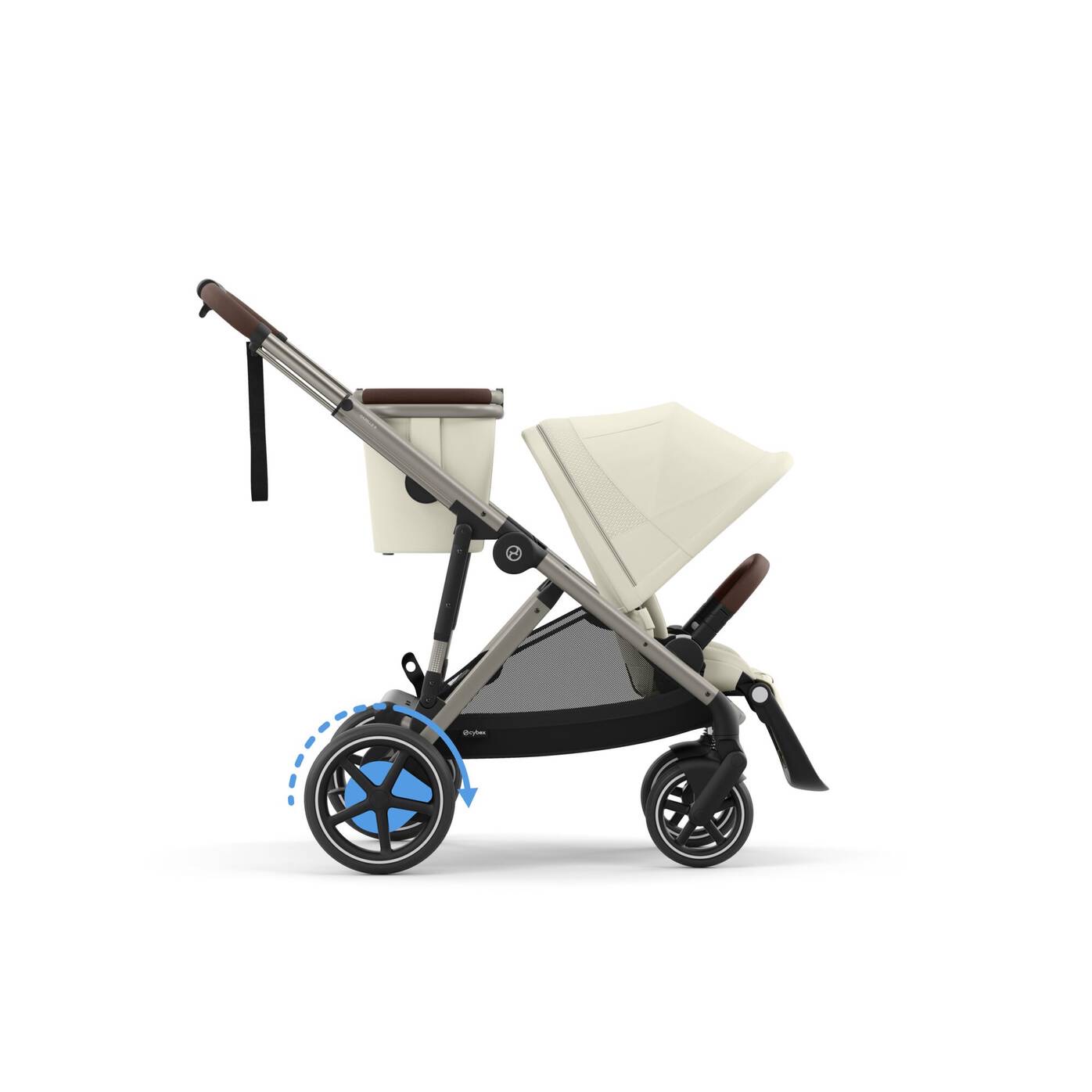 Cybex e-Gazelle S Kinderwagen Seashell Beige (Taupe Frame)