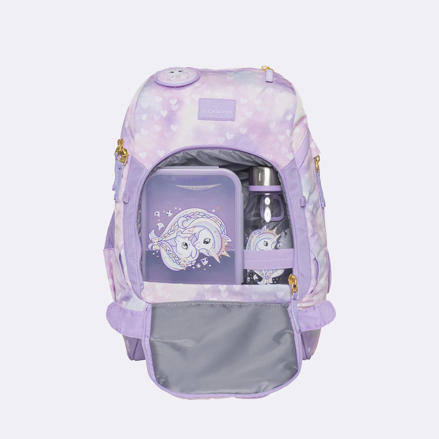 Beckmann Schulrucksack-Set Active Air FLX 6-teilig Unicorn Princess Purple