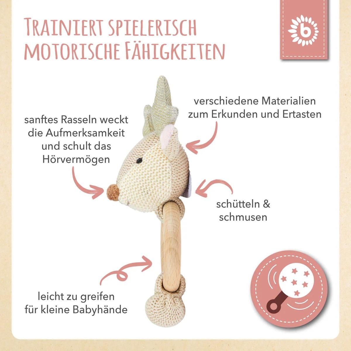 bieco Spielwaren Greifling Reh Lia mit Rassel