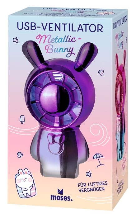 moses USB-Ventilator Metallic-Bunny Violett