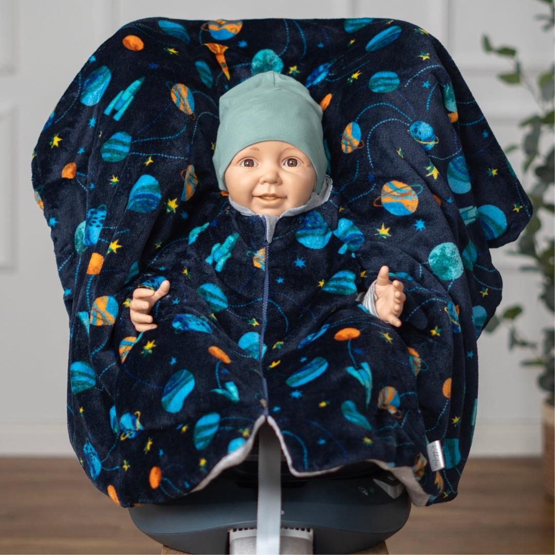 Kikkifax Kindersitzponcho aus Fleece Space