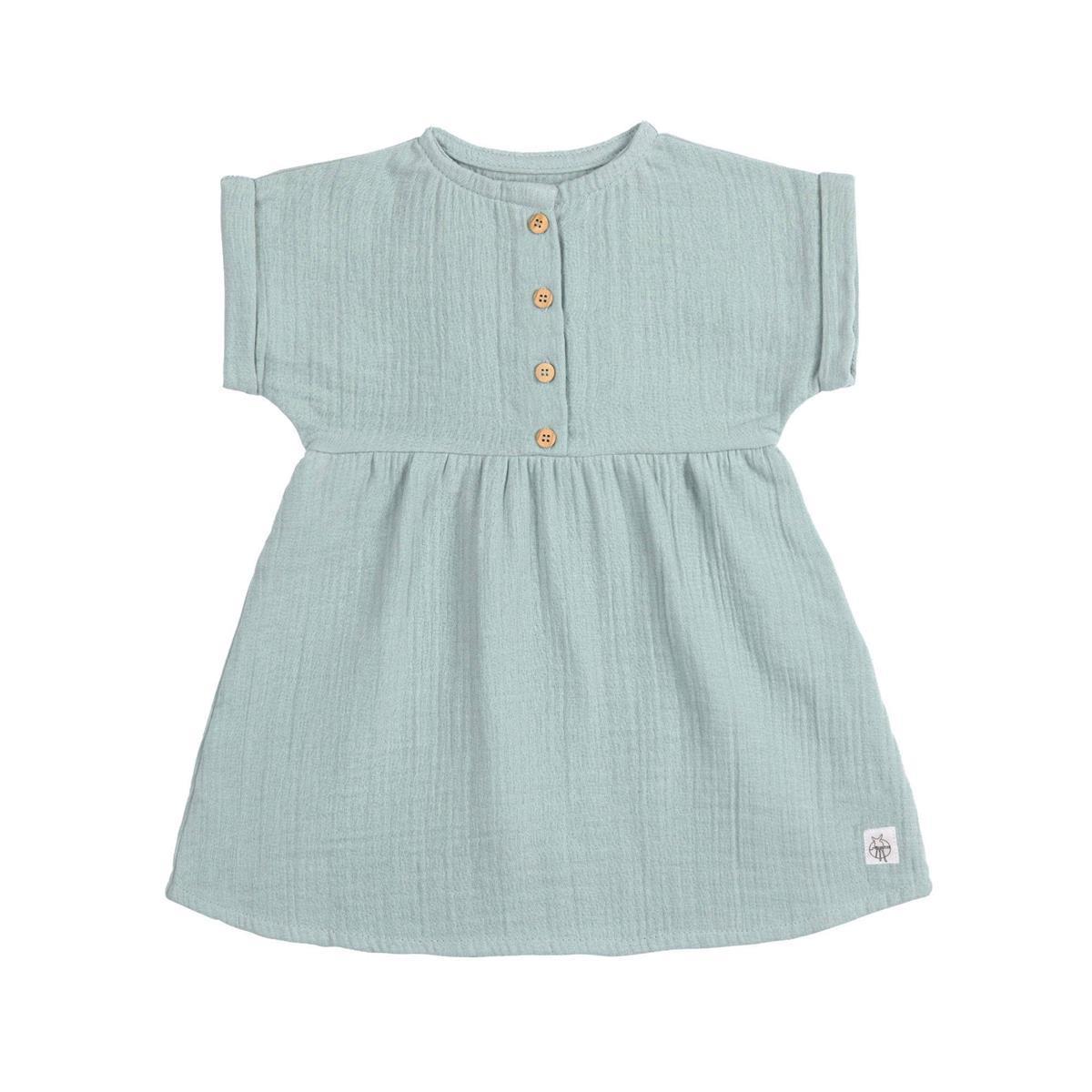 Lässig Kinderkleid - Bio Baumwolle Silbergrau 74/80