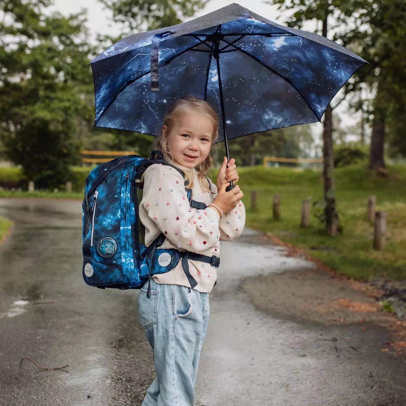 Beckmann Regenschirm Tech Rex Beckmann Schulrucksack-Set Active Air FLX 6-teilig Tech Rex