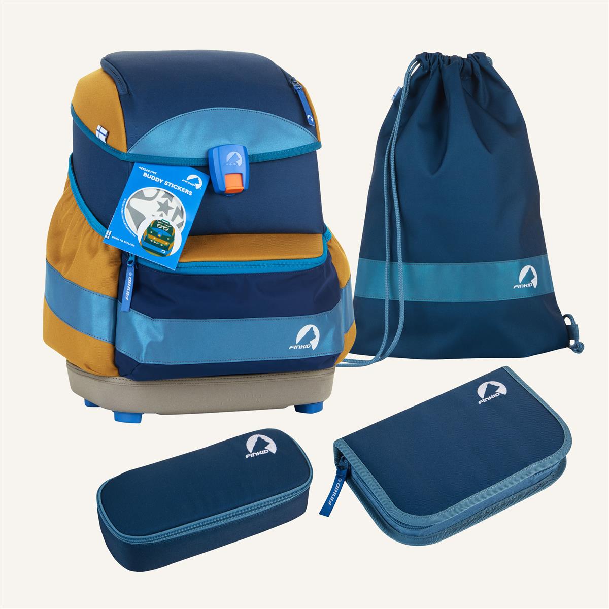 Finkid BUDDY EKO SPORT Schulranzen Set sky mix Finkid BUDDY EKO SPORT Schulranzen Set sky mix