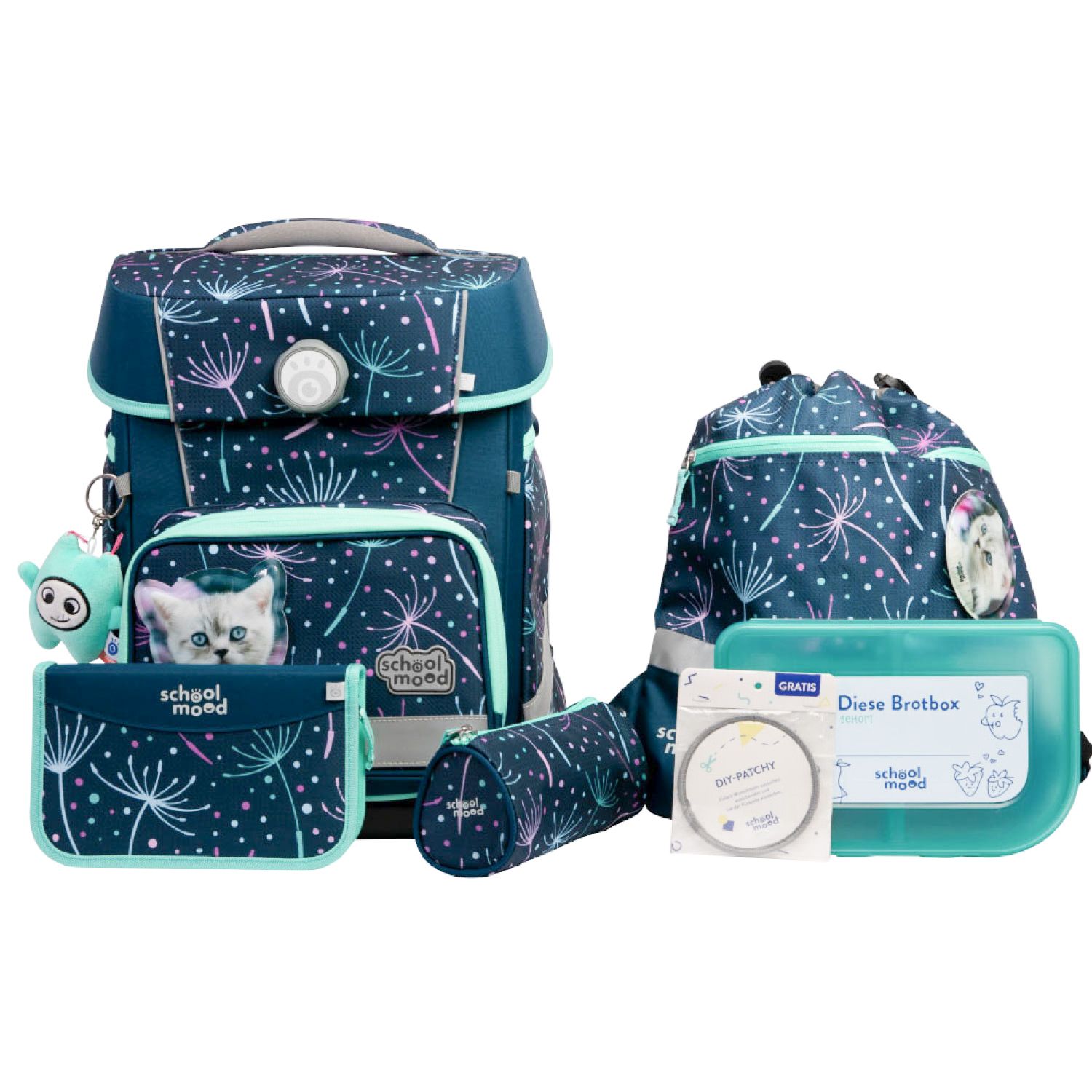 School-Mood Champion Maxx Pro 7-tlg. Schulranzenset Lina (Kätzchen)