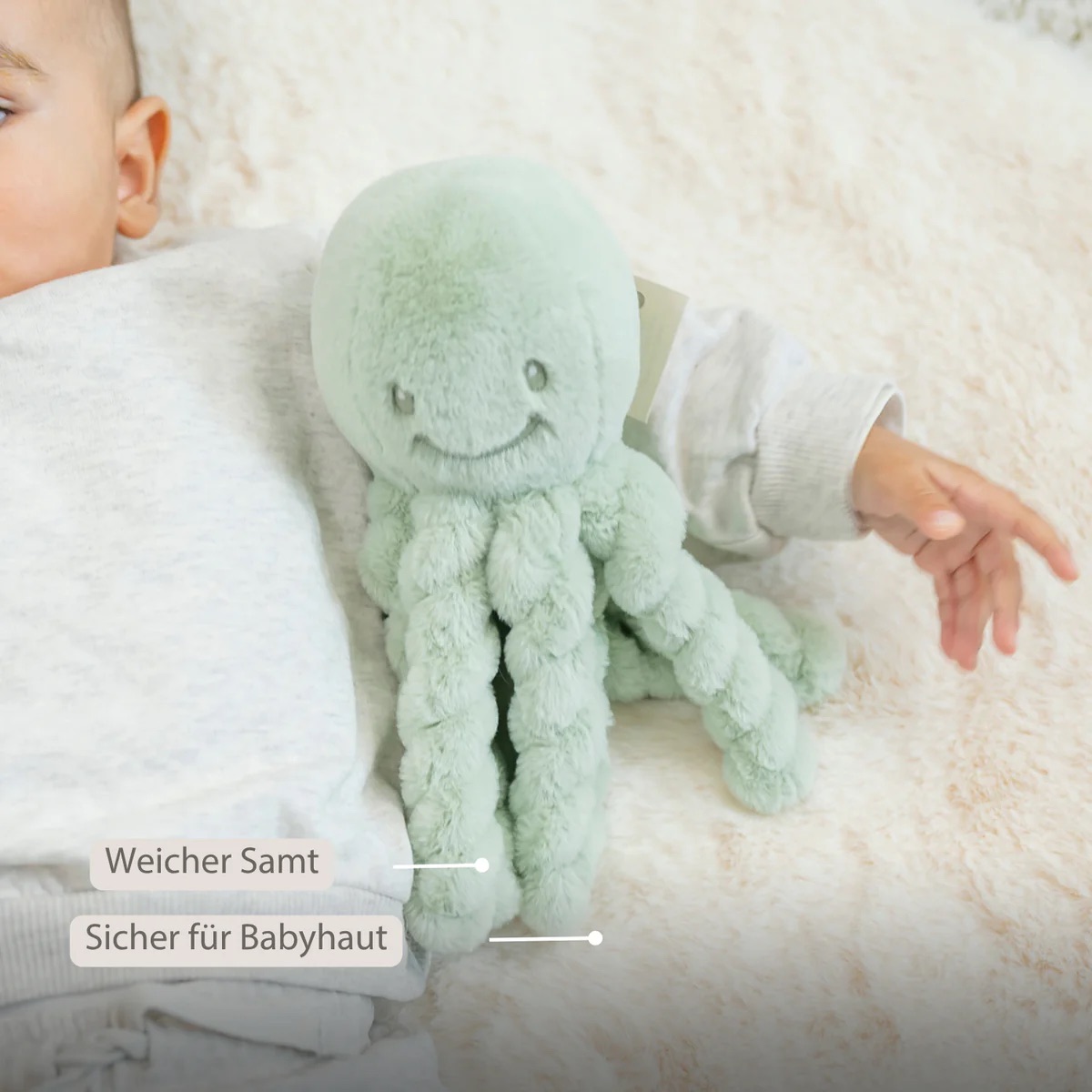 Nattou Kuscheltier Oktopus Kupfergrün