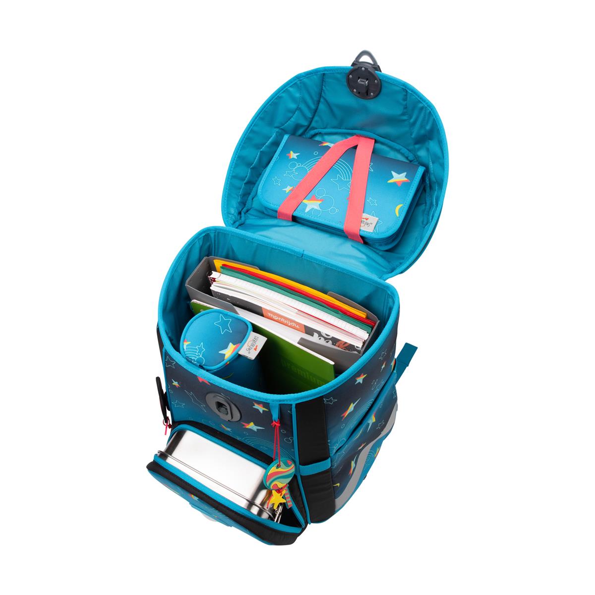 Der Die Das Schulranzen-Set Ergoflex Easy 2025 tlg. LED Rainbow Star Der Die Das Schulranzen-Set Ergoflex Easy 2025 tlg. LED Rainbow Star