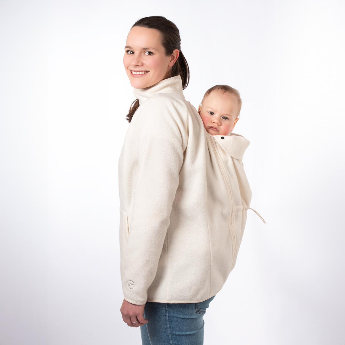 mamalila Fleece-Tragejacke Basel creme XL