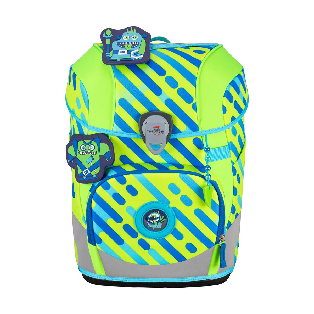 Der Die Das Schulranzen-Set Ergoflex Tiny 5 tlg. NEON Set Monster