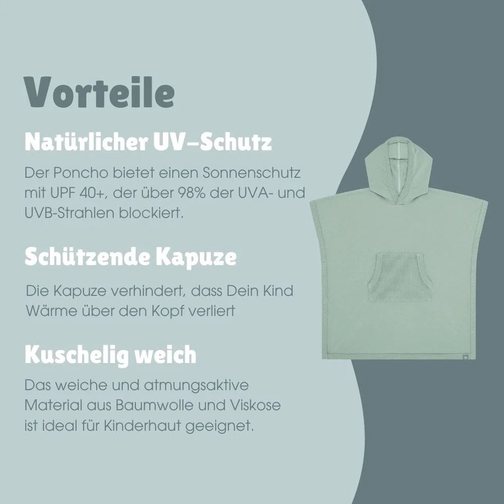 Emma & Noah UV Poncho 3-5 Jahre Essential Mint