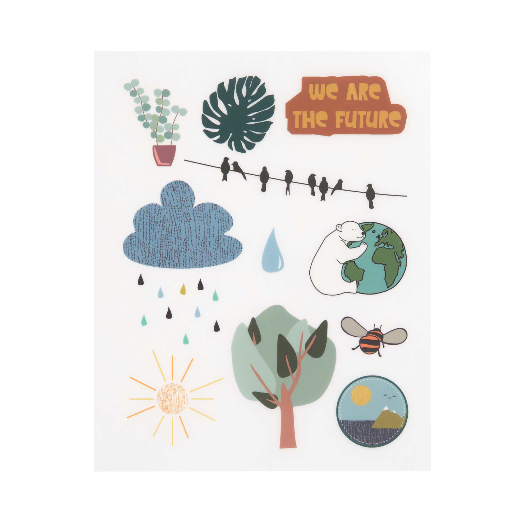 Lässig Rub on Transfer-Sticker (2 Stk) Planet