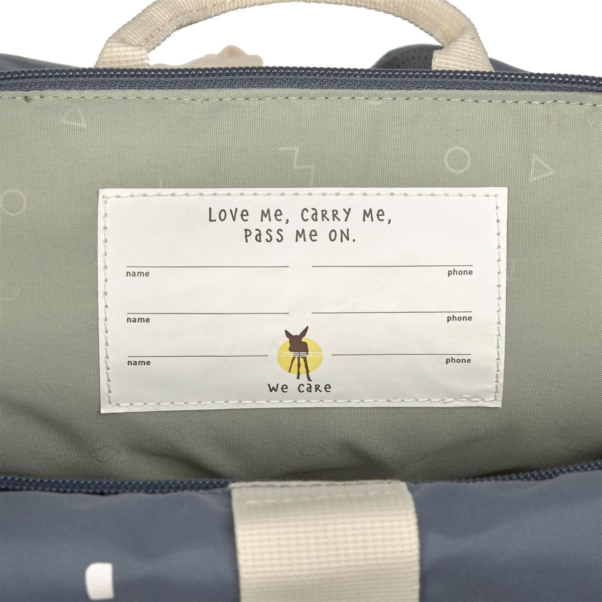 Lässig Kindergartenrucksack Rolltop Happy Prints, Dunkelblau