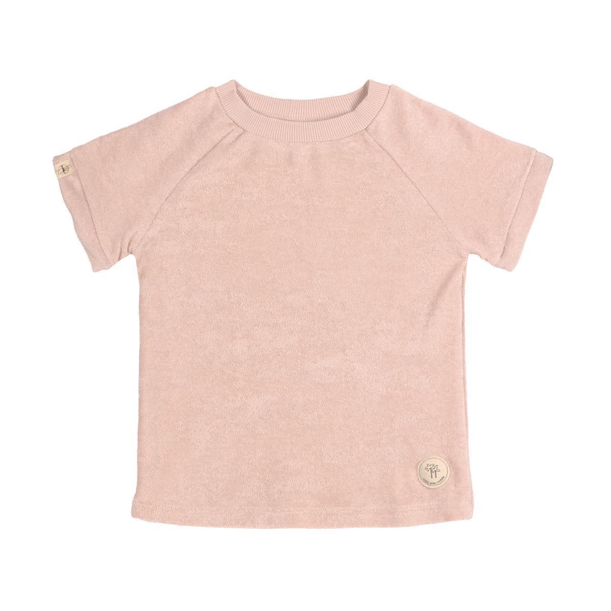 Lässig Frottee T-Shirt Kinder Powder Pink, Rosa 62-68