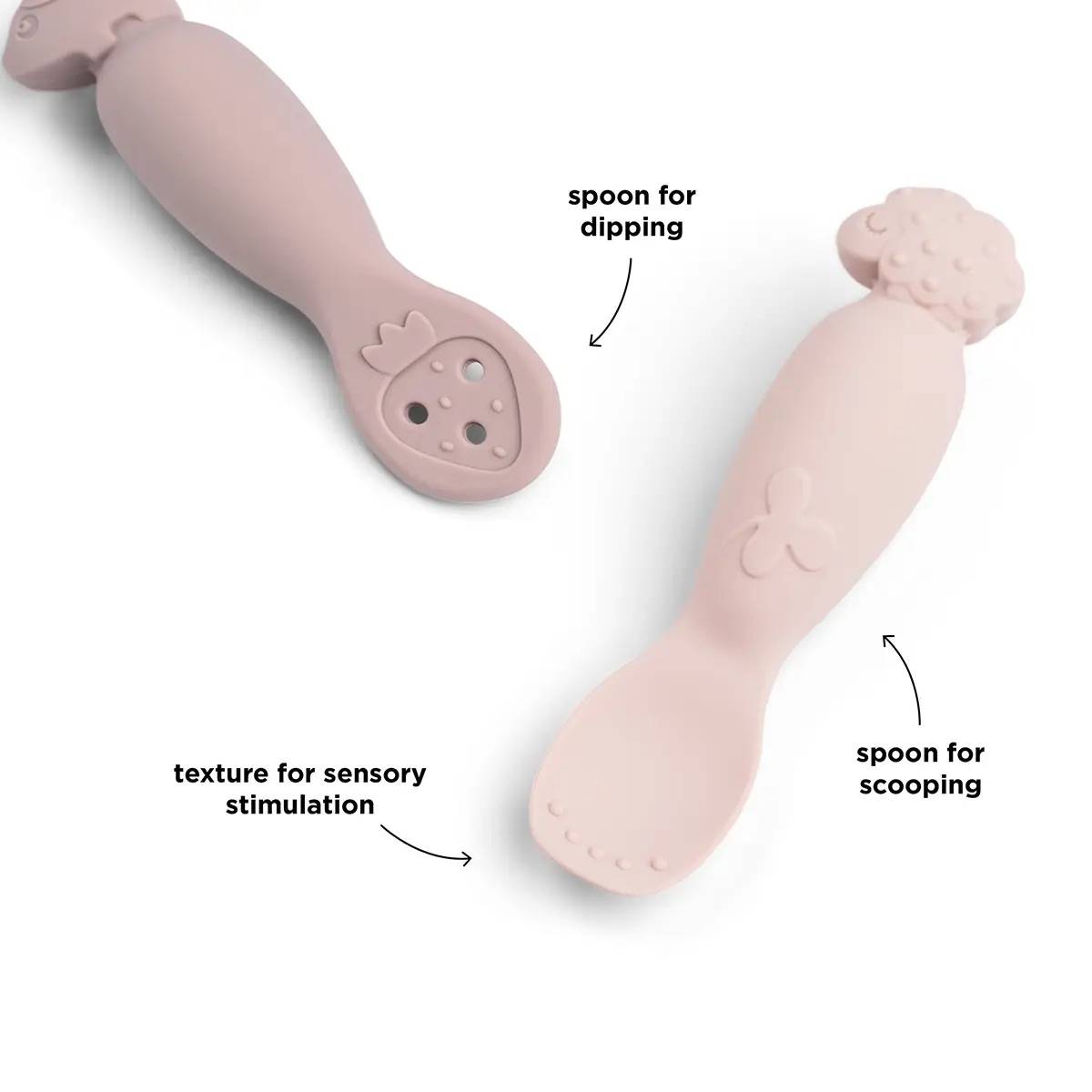 Done by Deer Babylöffel-Set tiny farm rosa