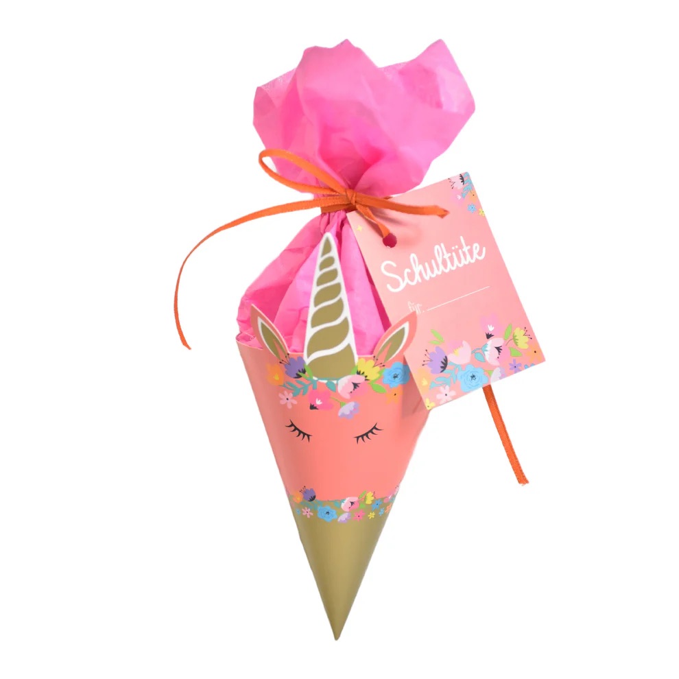 Wunderle Schultüte Power für den Schulstart gefüllt Einhorn