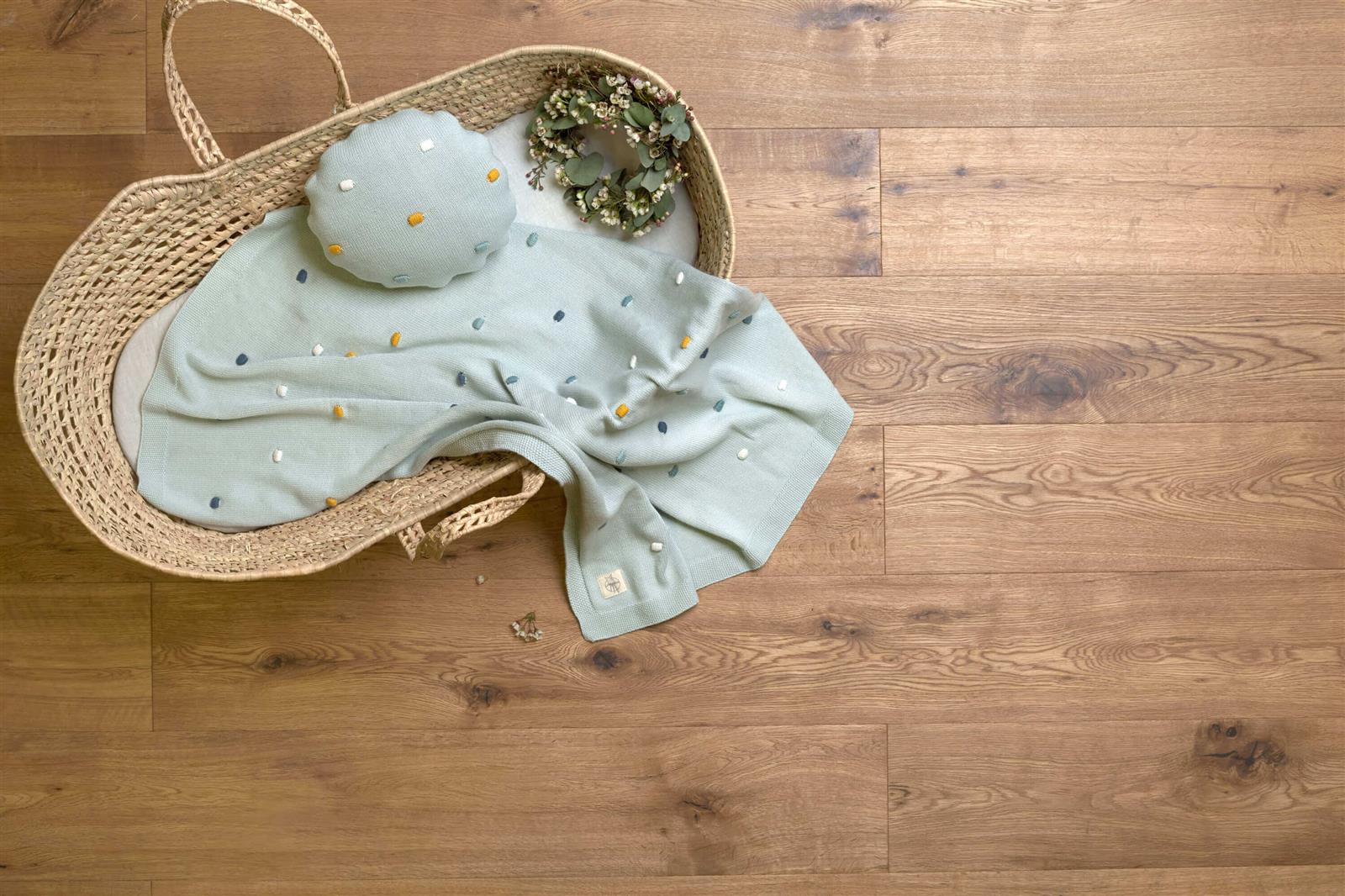 Lässig Babydecke Bio-Baumwolle 80x100 Dots light mint Lässig Babydecke Bio-Baumwolle 80x100 Dots light mint